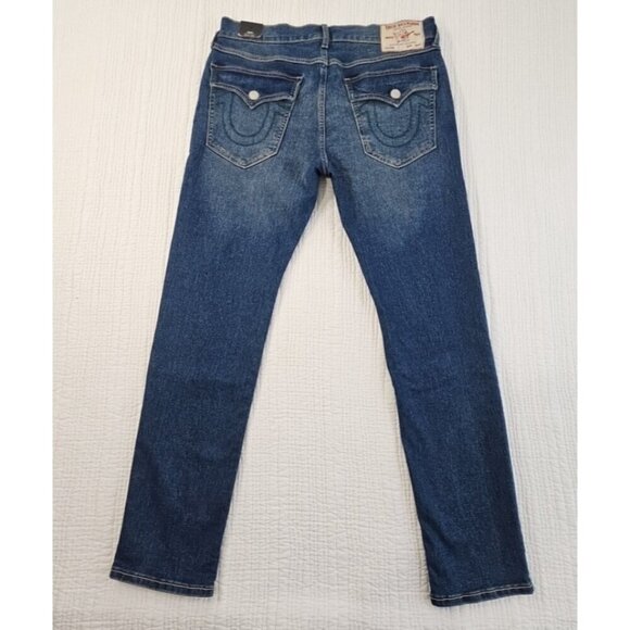 True Religion Rocco Jeans Men's 33x32 NWT Flap Pockets Green Contrast Stitch NEW - Picture 2 of 16